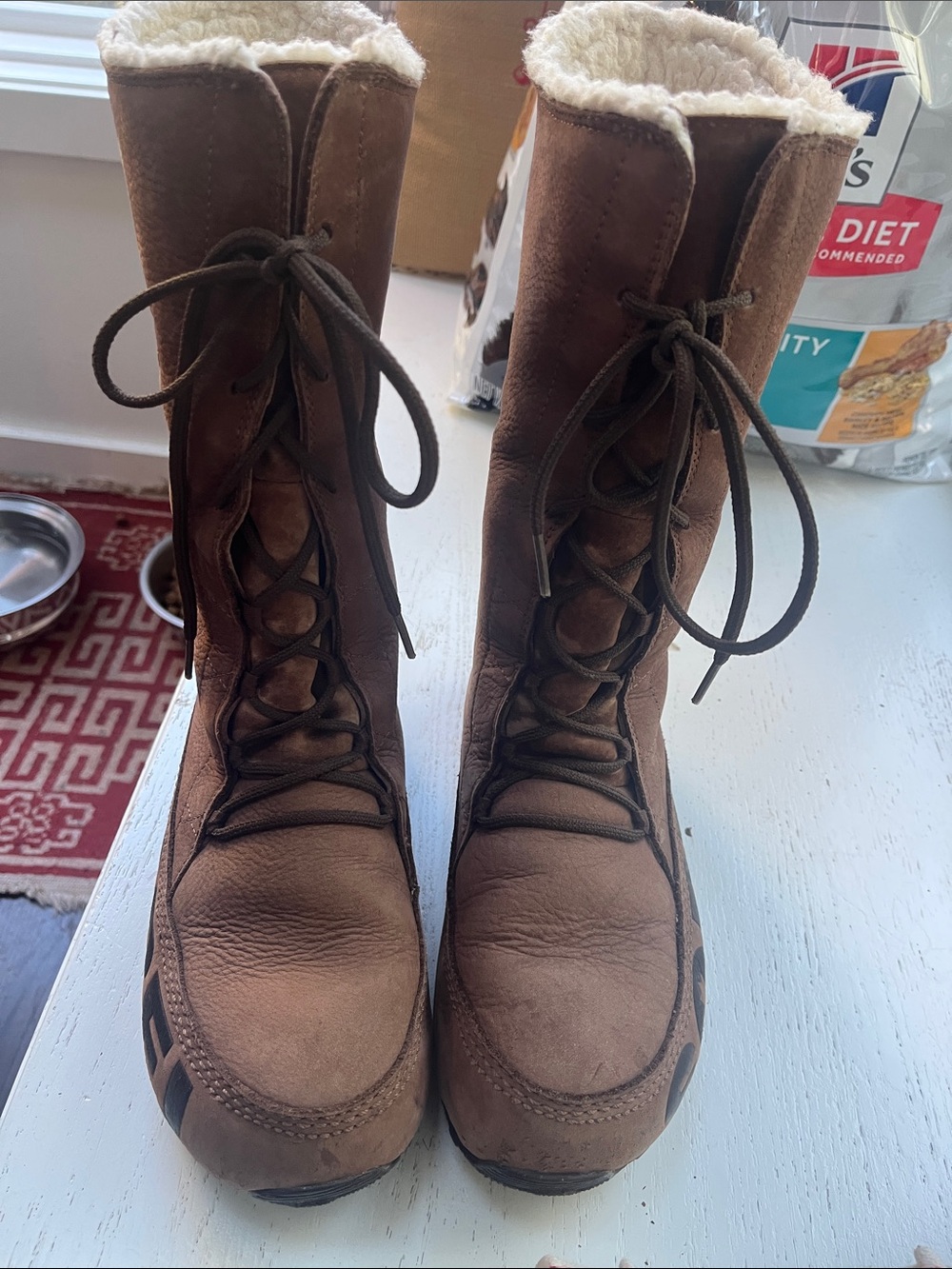 Sorel Brown Lace-Up Shearling-Lined Women's Boots